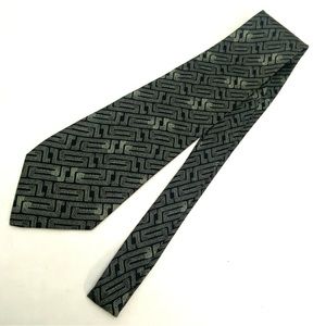 Giorgio Armani Men's Green/Black Abstract Silk Necktie